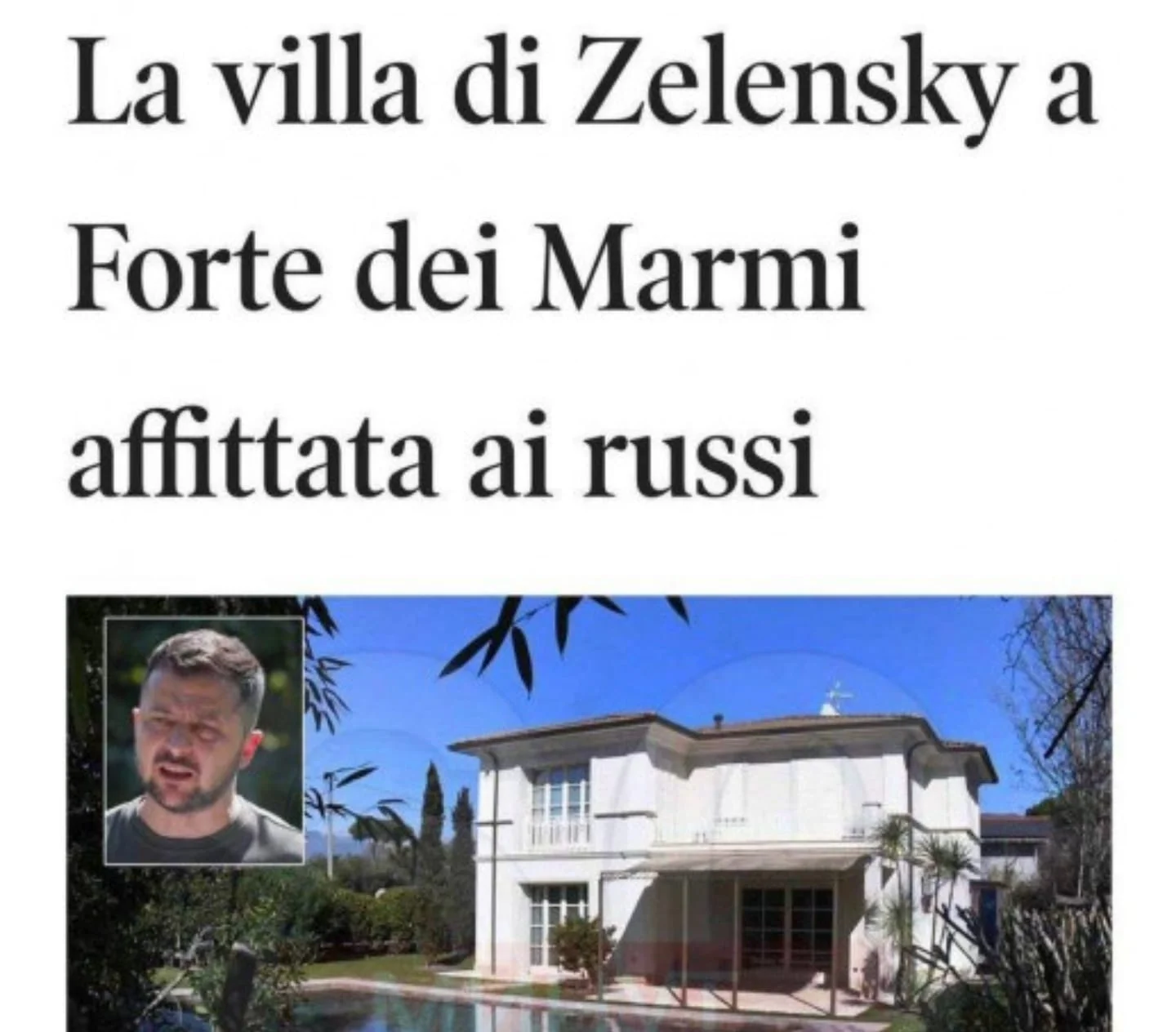 Italijanska štampa: Zelenski vilu u Toskani iznajmio Rusima