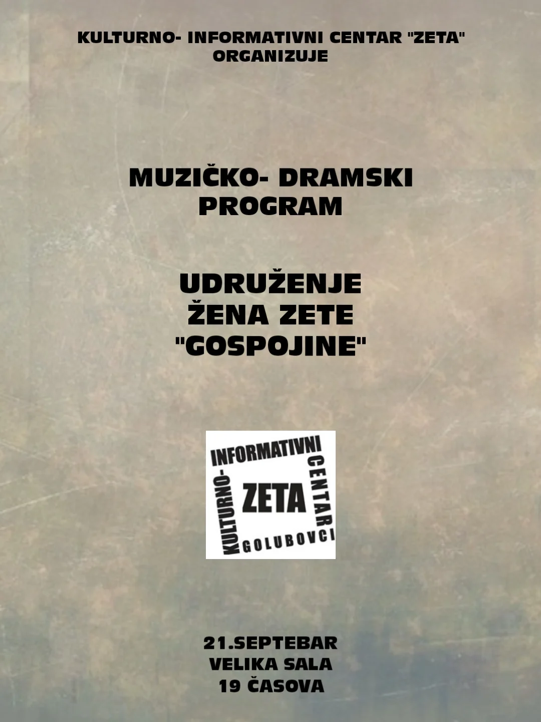 KIC Zeta organizuje muzičko-dramski program