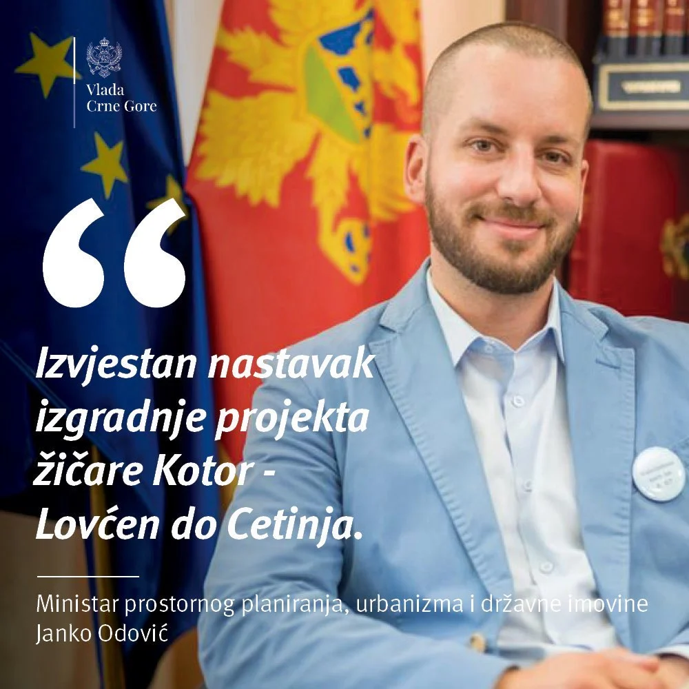 Odović: Izvjestan nastavak izgradnje žičare Kotor - Lovćen do Cetinja