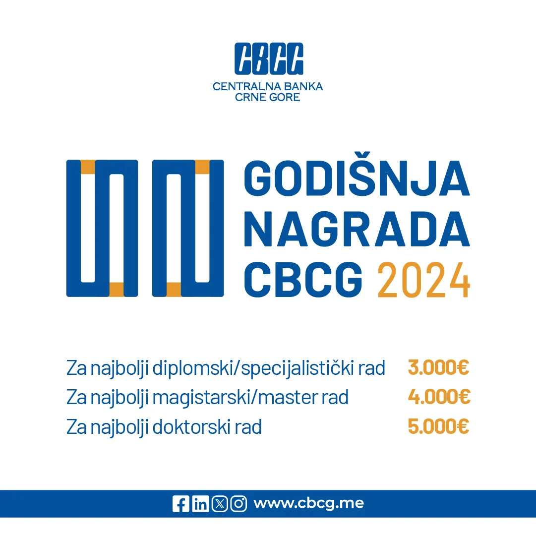Objavljen konkurs za Godišnju nagradu CBCG, nagradni fond veći za 3.000 eura