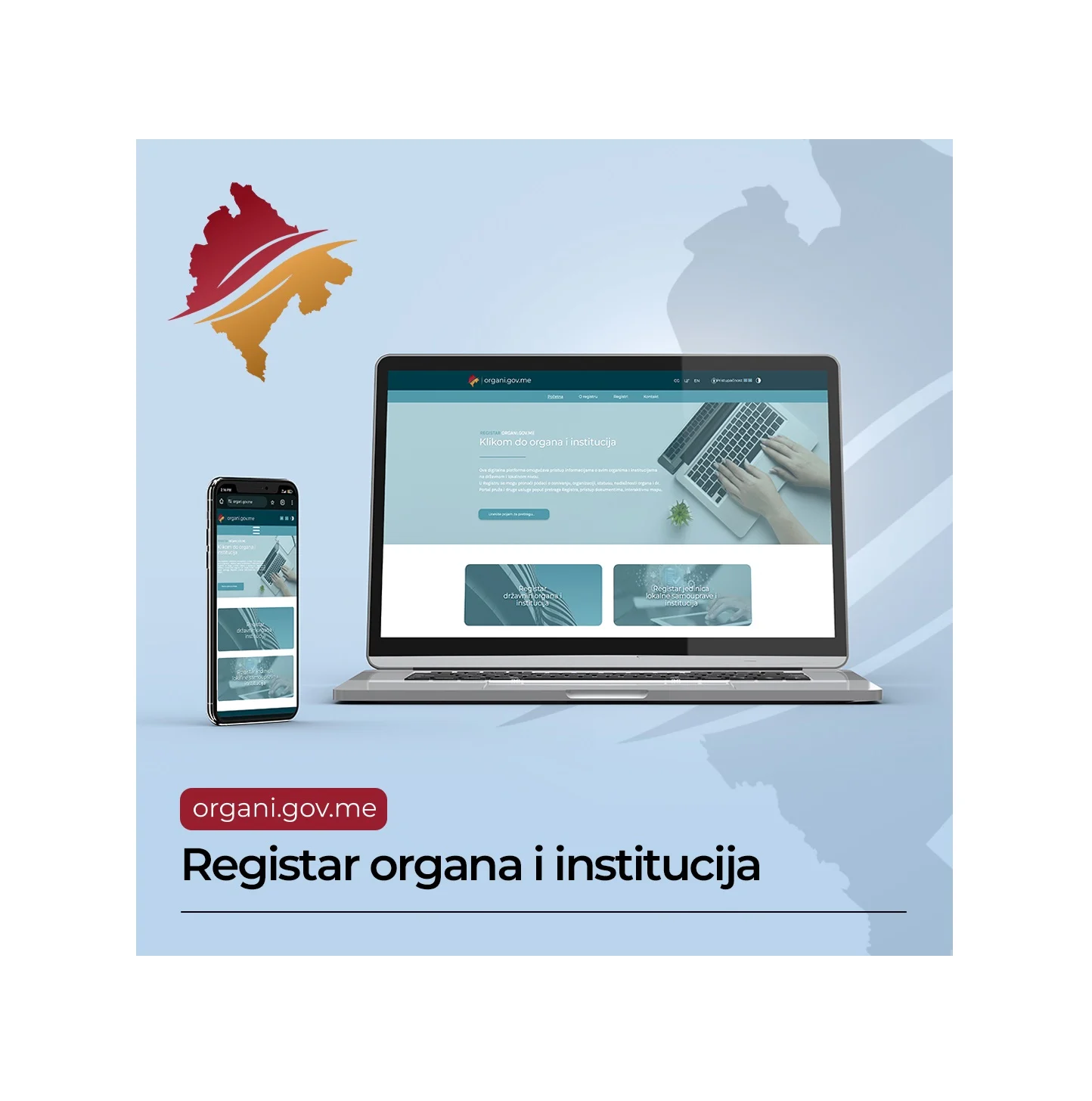 Registar državnih organa i institucija www.organi.gov.me: Klikom do organa i institucija