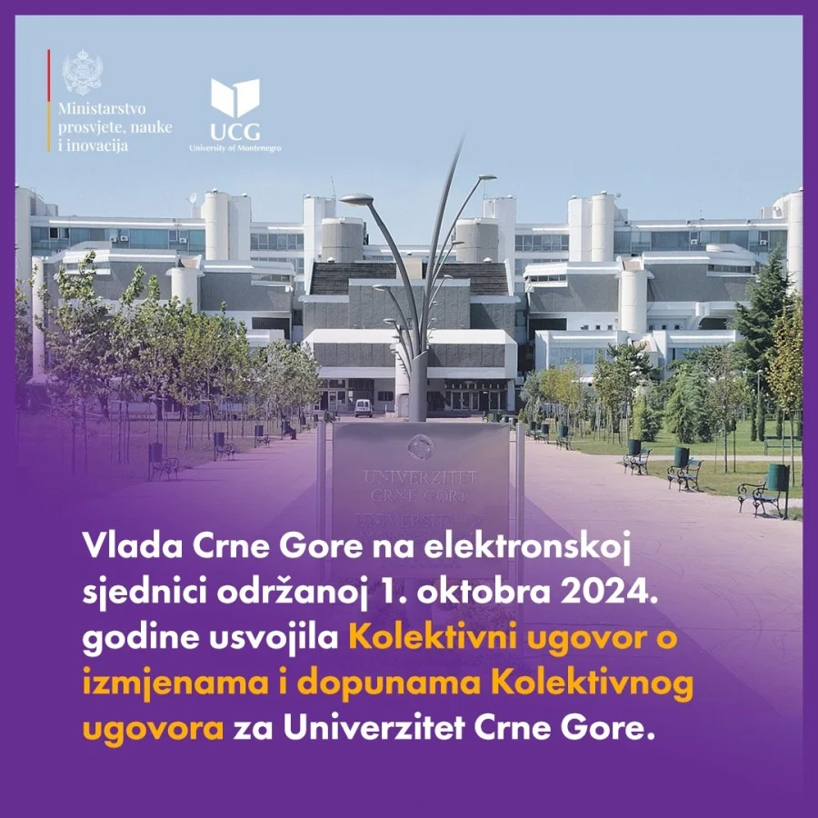 Zarade za administrativno i tehničko osoblje na UCG uvećavaju se tri odsto