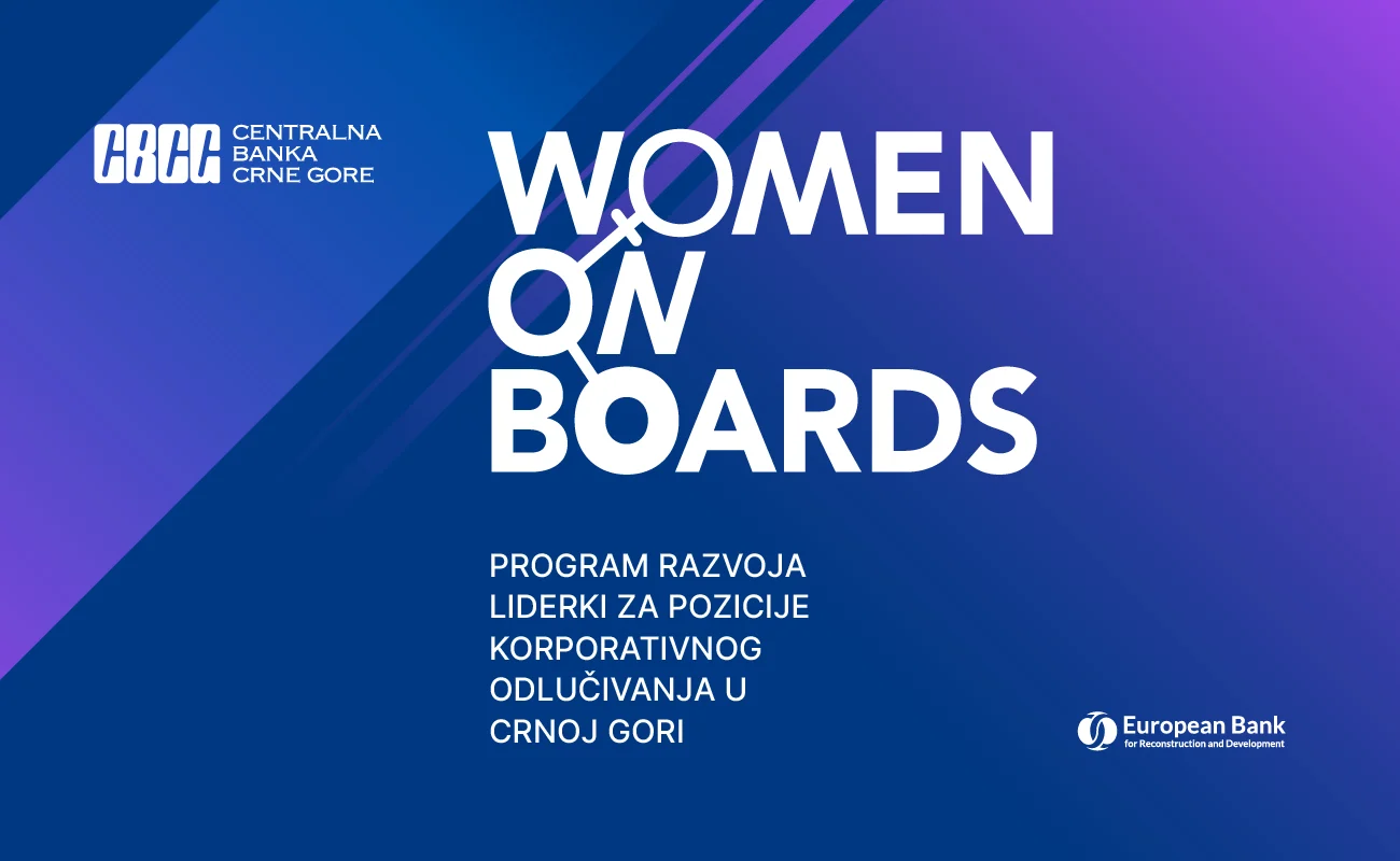 CBCG raspisala javni poziv za drugu generaciju polaznica programa „Women on Boards Montenegro“