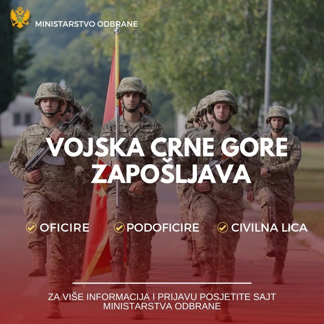Raspisan oglas za prijem 22 kandidata za službu u Vojsci Crne Gore, na neodređeno vrijeme