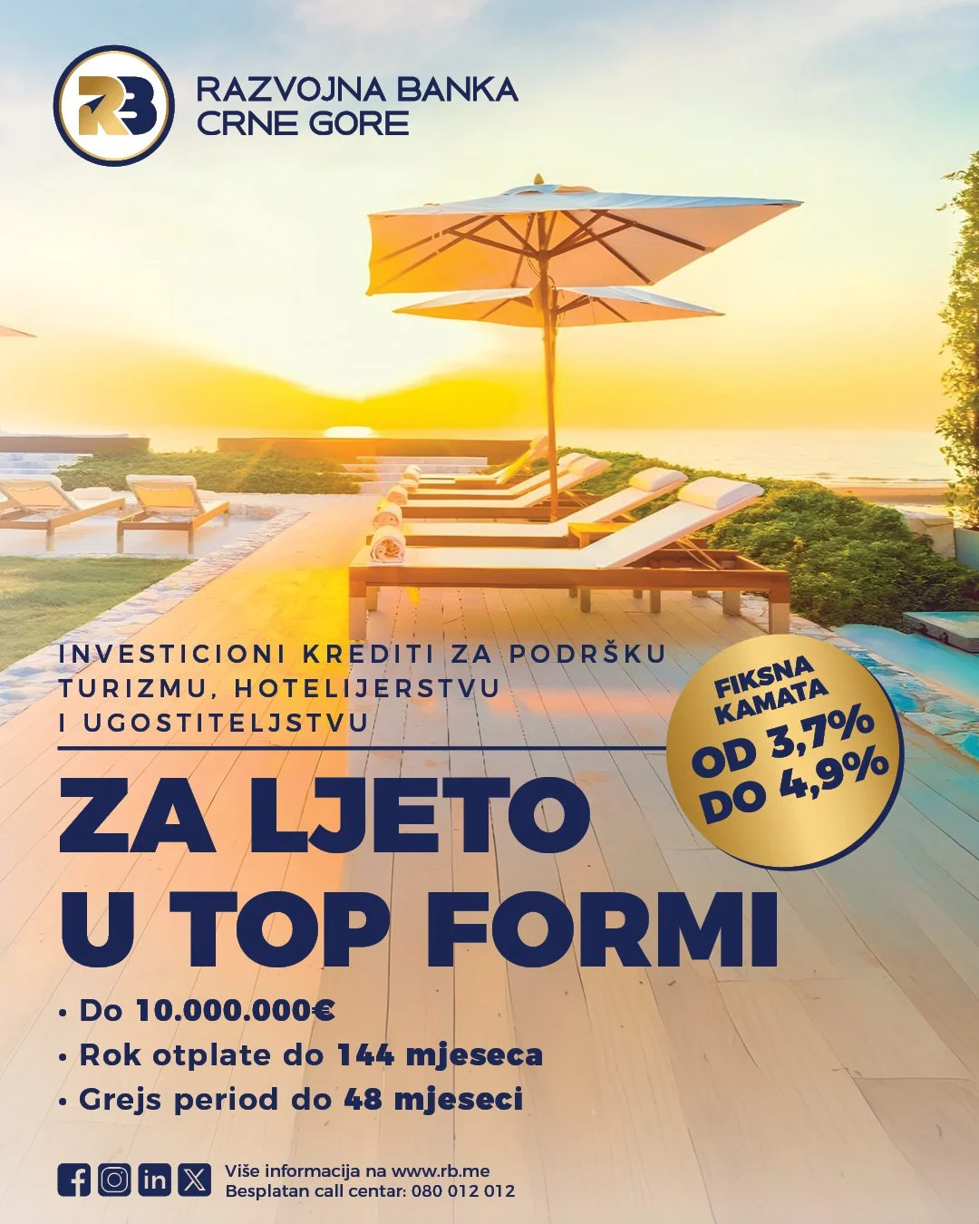 Povoljni investicioni krediti za razvoj turizma, hotelijerstva i ugostiteljstva