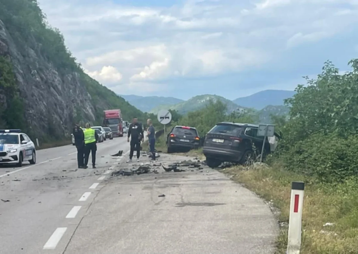 Sudar više vozila na putu Nikšić-Podgorica, tri osobe povrijeđene