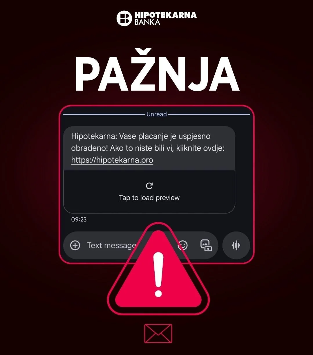 Hipotekarna banka upozorava: Opasan pokušaj prevare