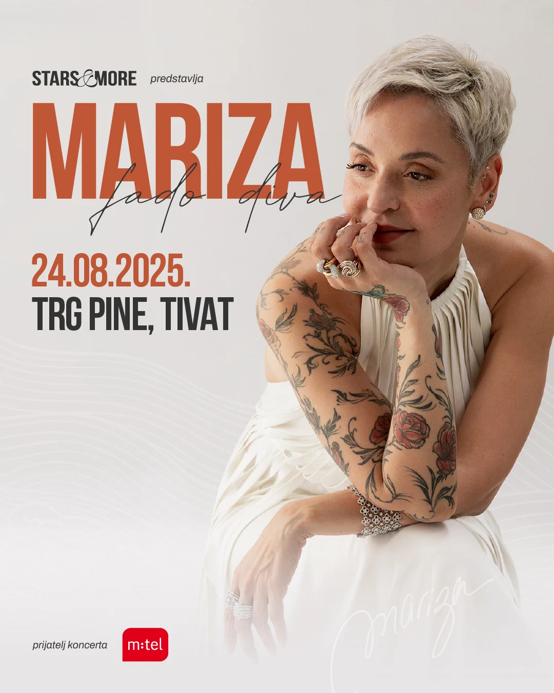 Prvi koncert Marize u Crnoj Gori organizuje Stars and more events i kompanija MTEL
