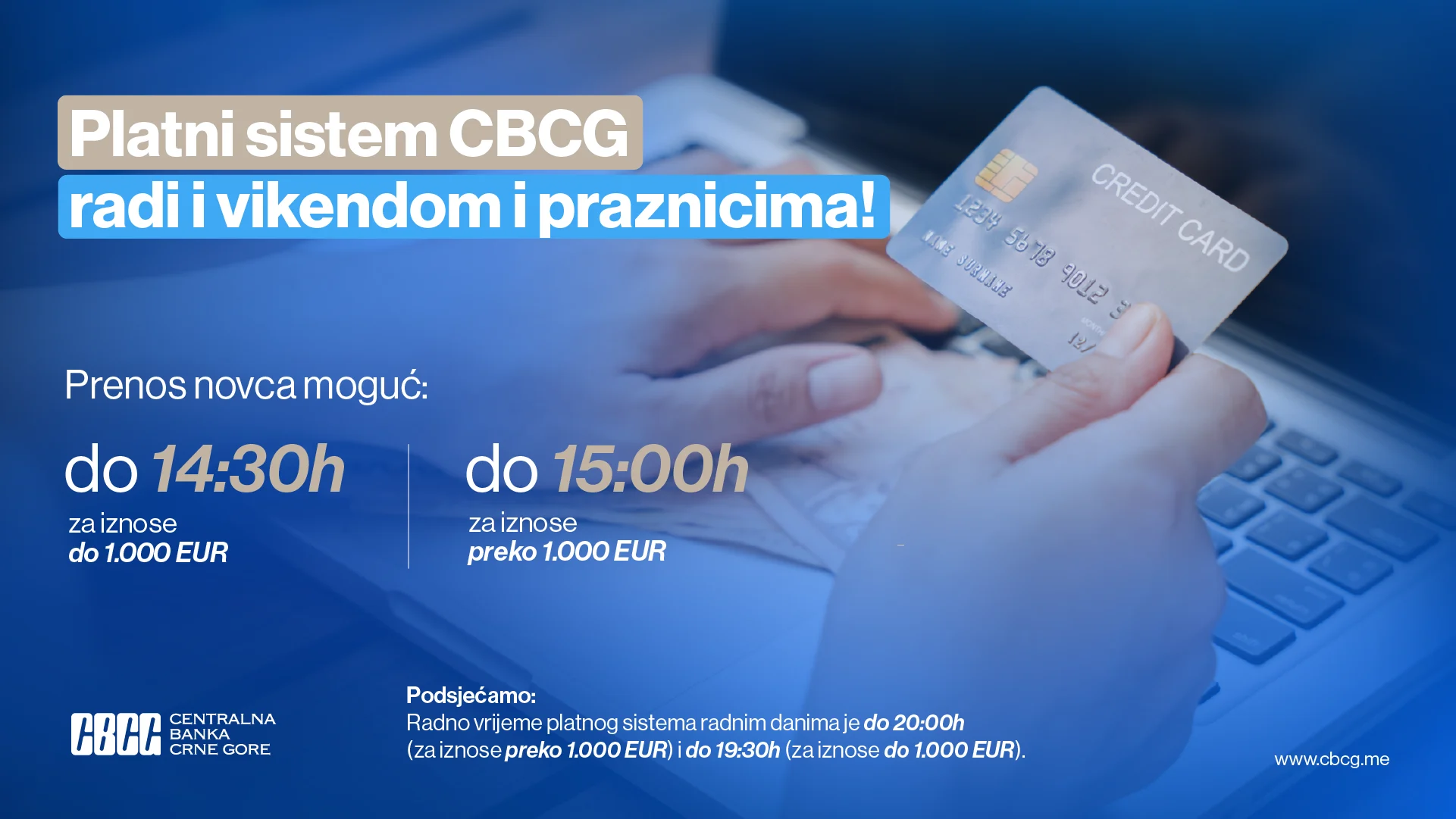 Platni sistem od danas radi i vikendom i praznicima