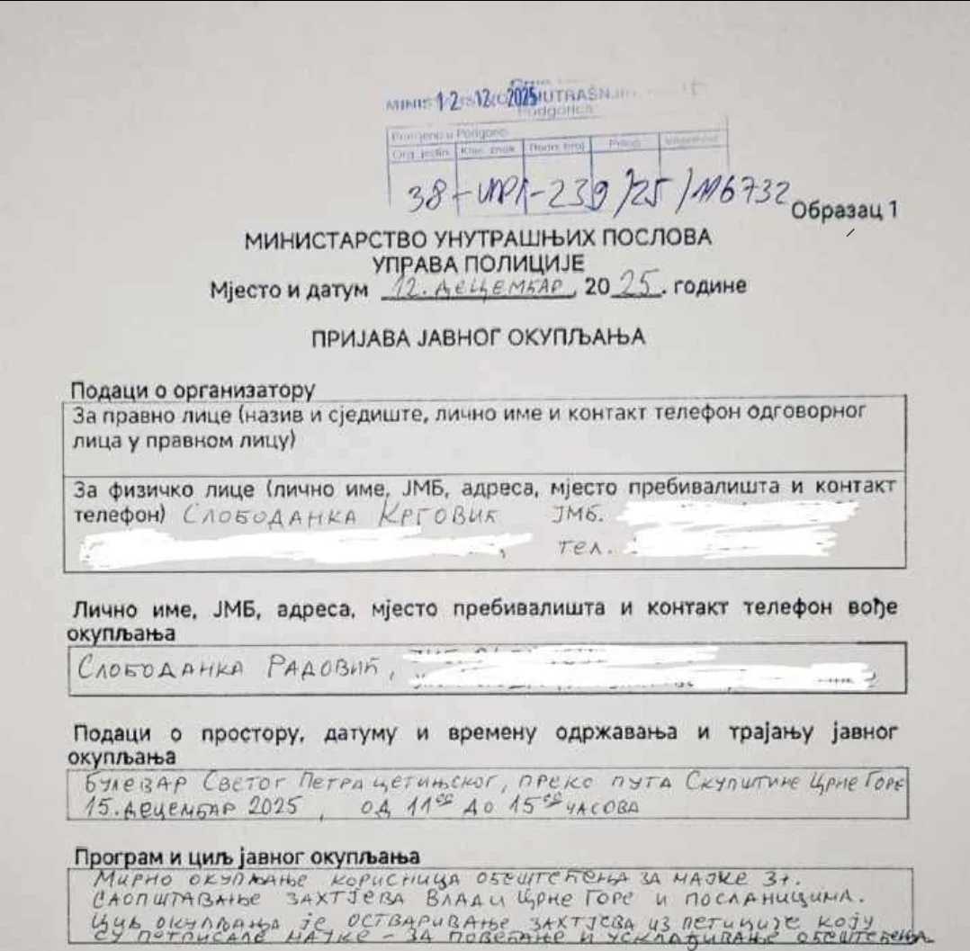 Majke sa troje ili više djece u ponedeljak ispred Skupštine organizuju protest