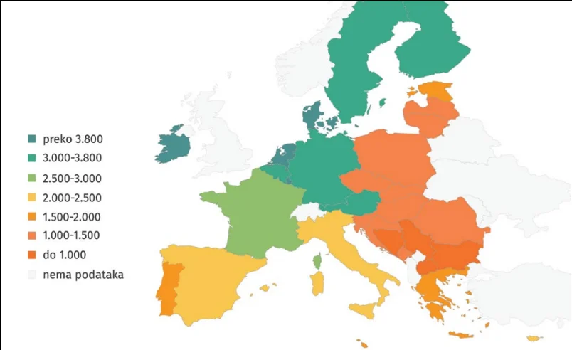 Istraživački centar Skupštine: Rast prosječne plate u Crnoj Gori među najvećima u Evropi