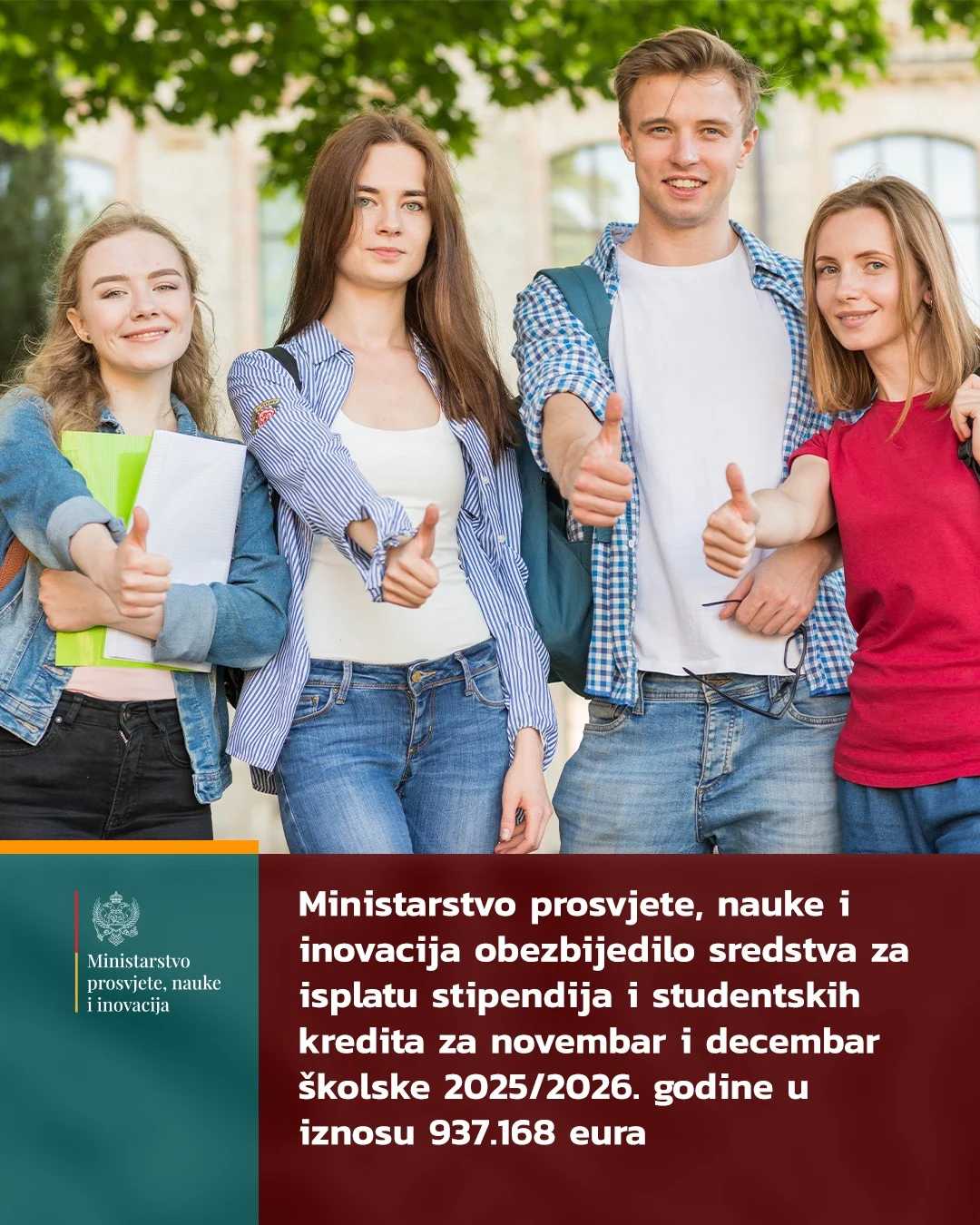 Počela isplata stipendija i studentskih kredita za novembar i decembar