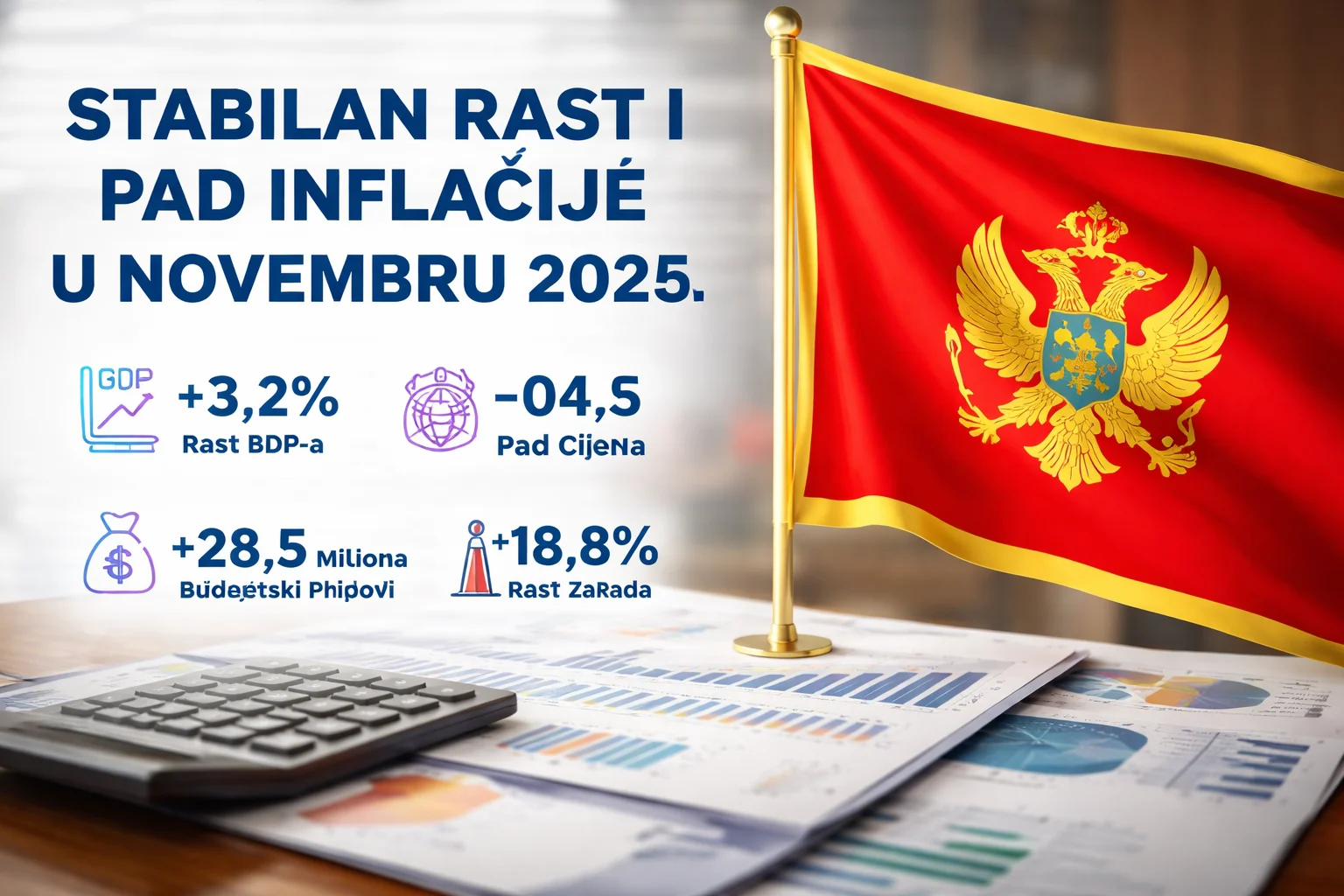 Podaci Ministarstva finansija: Pad inflacije i snažni budžetski prihodi obilježili finiš 2025.