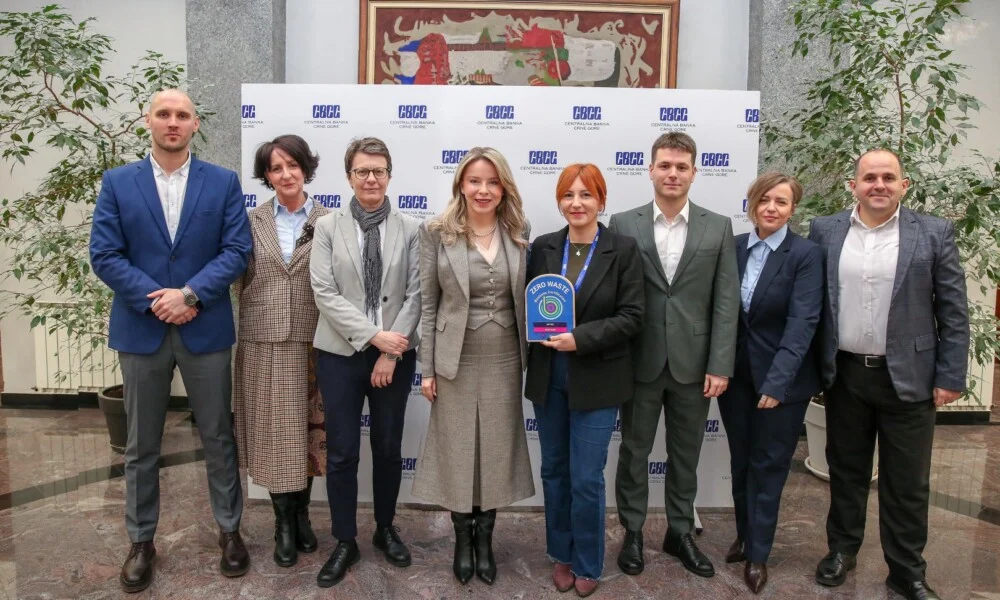 Centralna banka Crne Gore dobitnica Zero Waste Business sertifikata