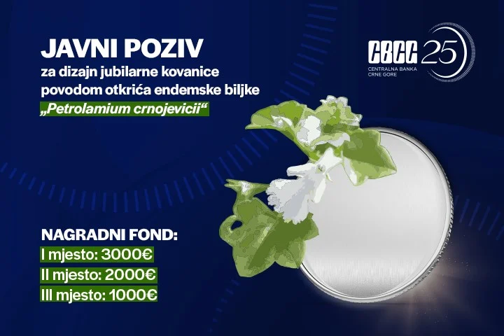 CBCG objavila Javni poziv za dizajn jubilarne kovanice u čast endemske biljke Petrolamium crnojevicii