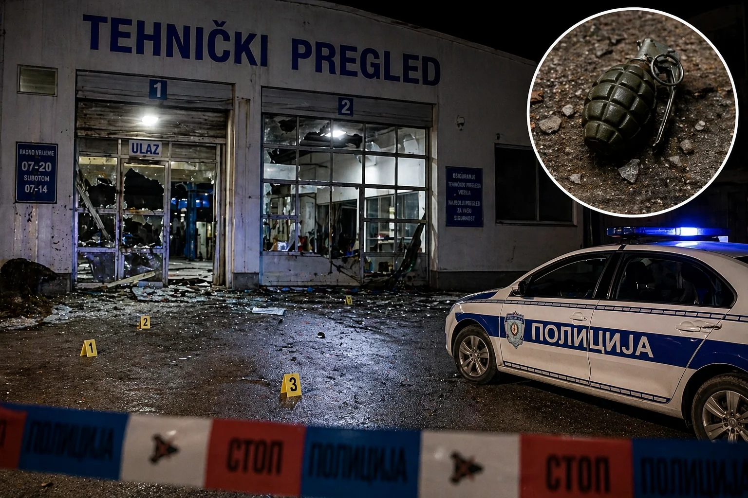 Uhapšen mladić: Za naknadu od 1.000 eura bacio bombu na tehnički pregled vozila