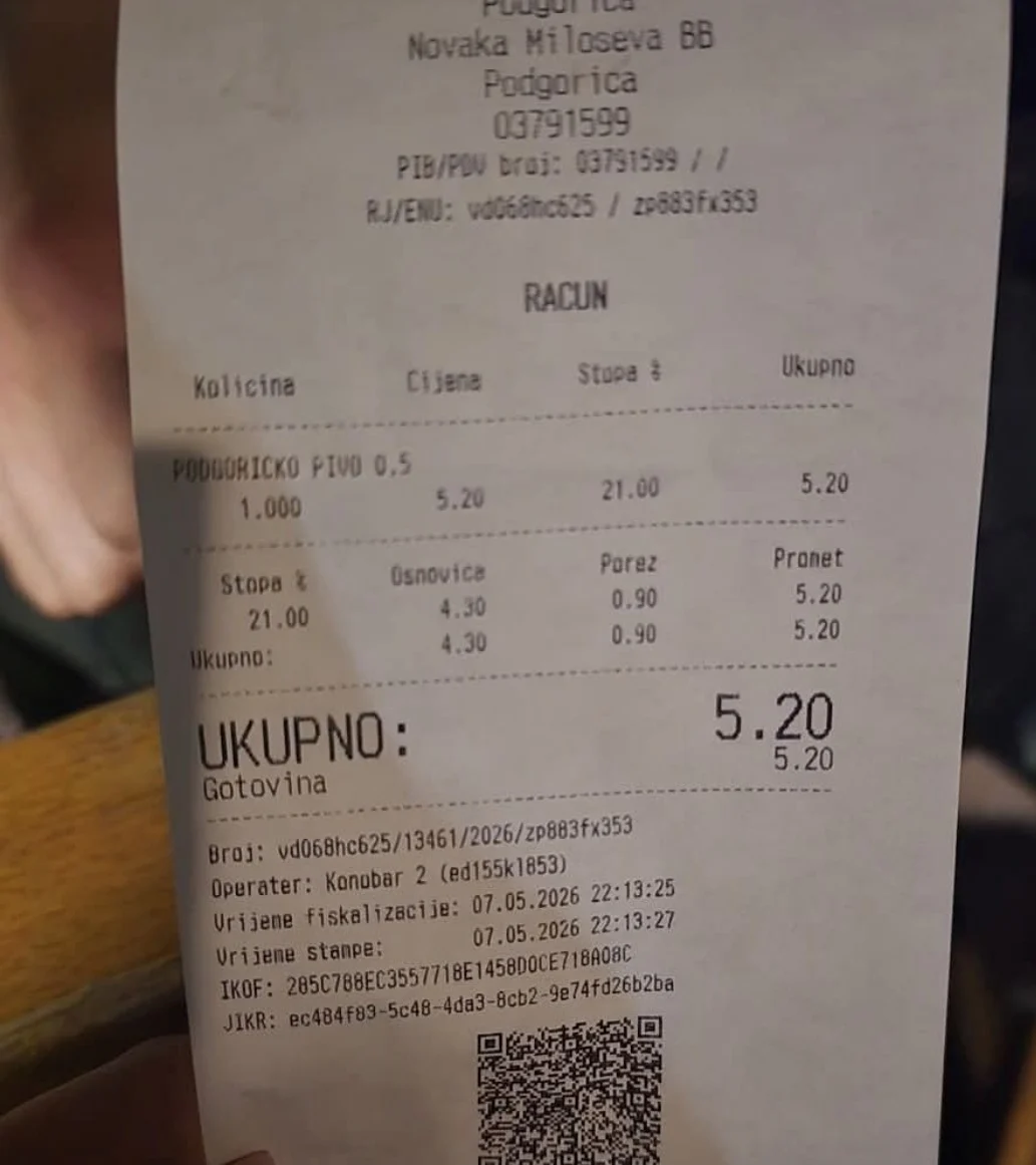 Podgoričani šokirani: Pivo u centru Podgorice 5,2 eura