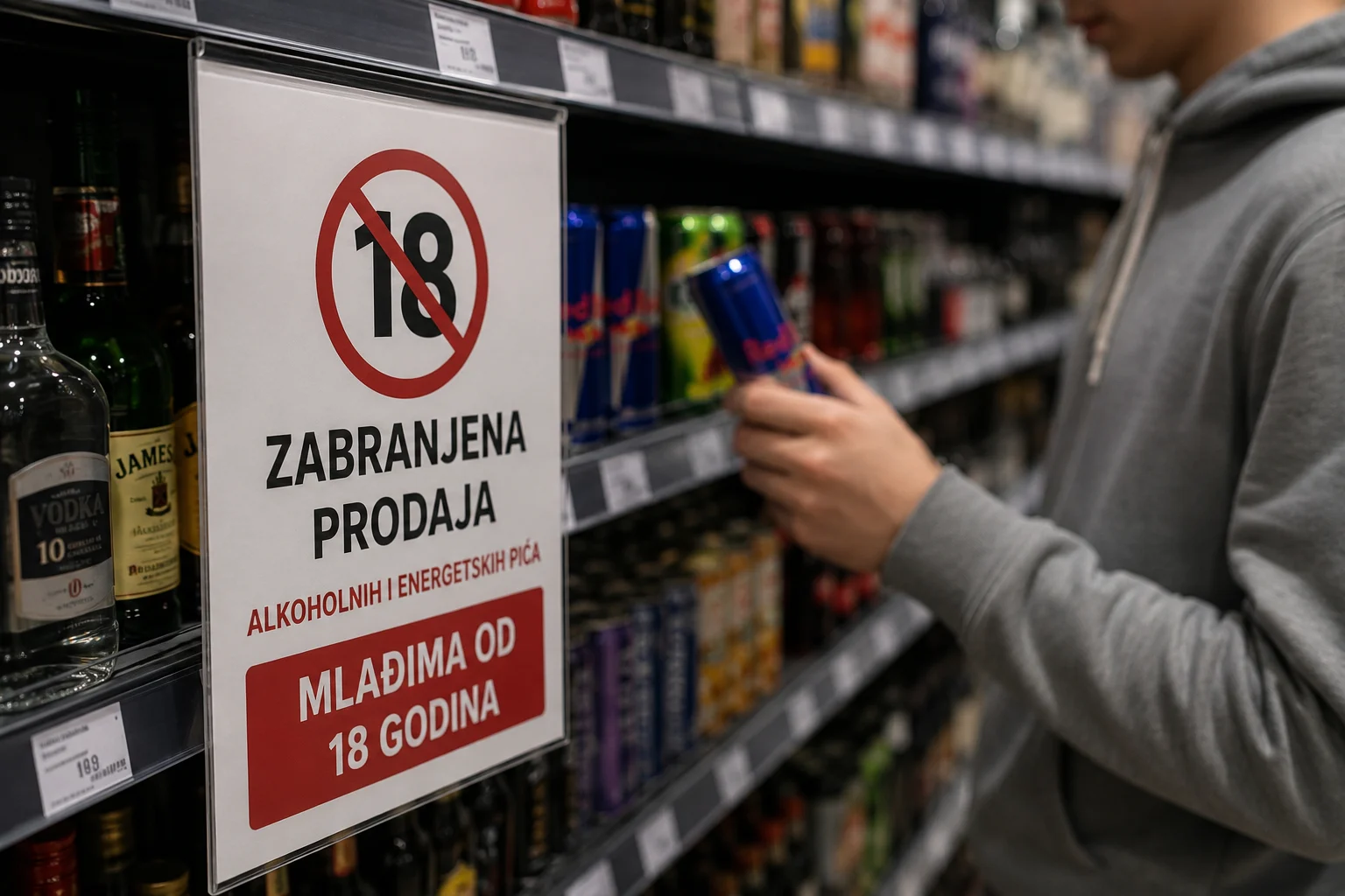 Zvanično: Zabranjena prodaja alkohola i energetskih pića maloljetnicima