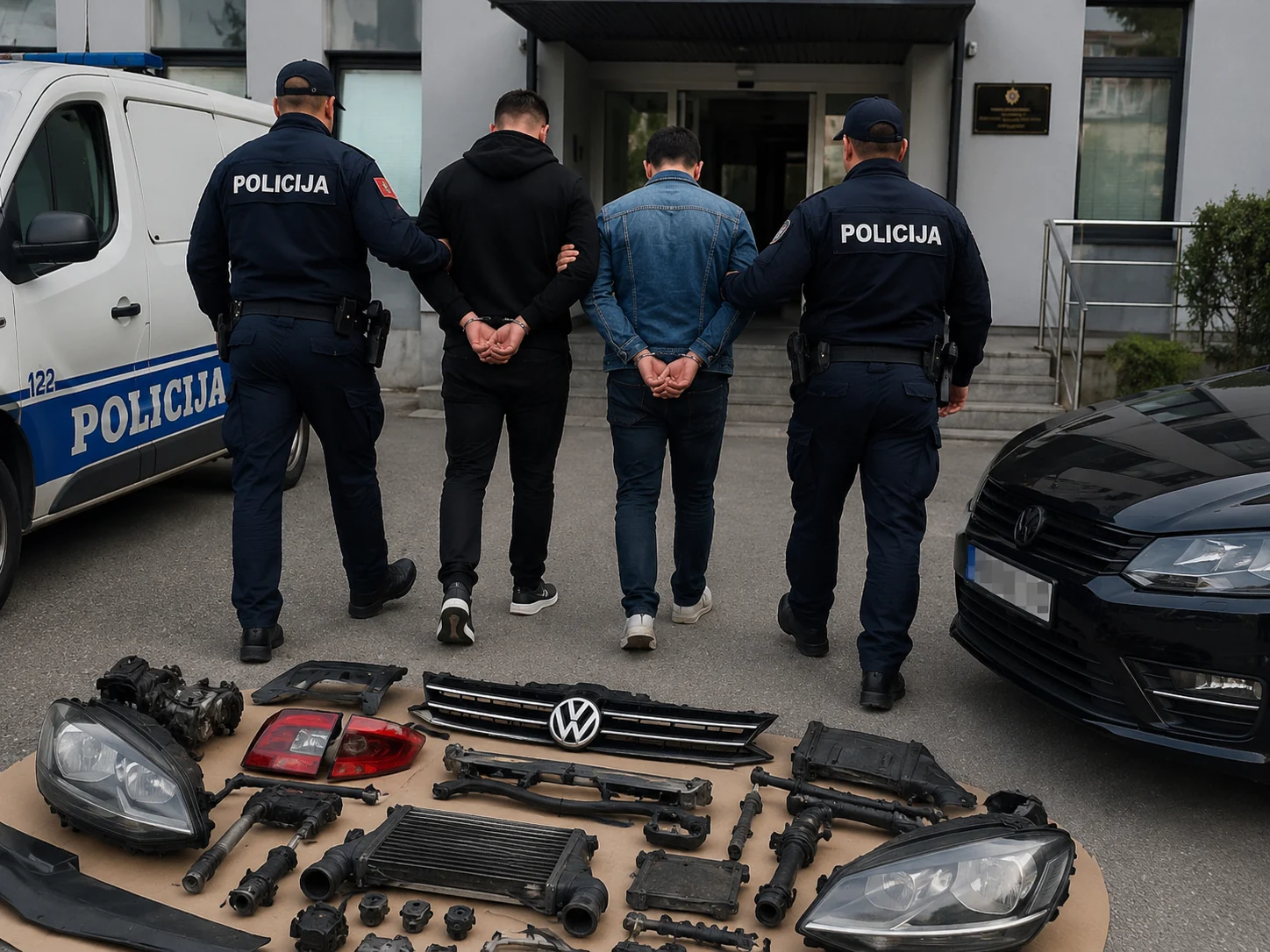 Uhapšena dva muškarca zbog serije krađa: Iznajmili 24 auta pa sa njih poskidali skupe djelove. U stanu policija pronašla sve