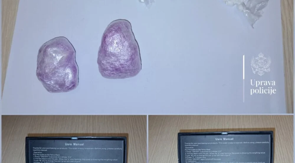 U Podgorici uhapšene tri osobe, zaplijenjeno oko 50 grama kokaina, tablete „Xanax“ i „Diazepam“ i novac