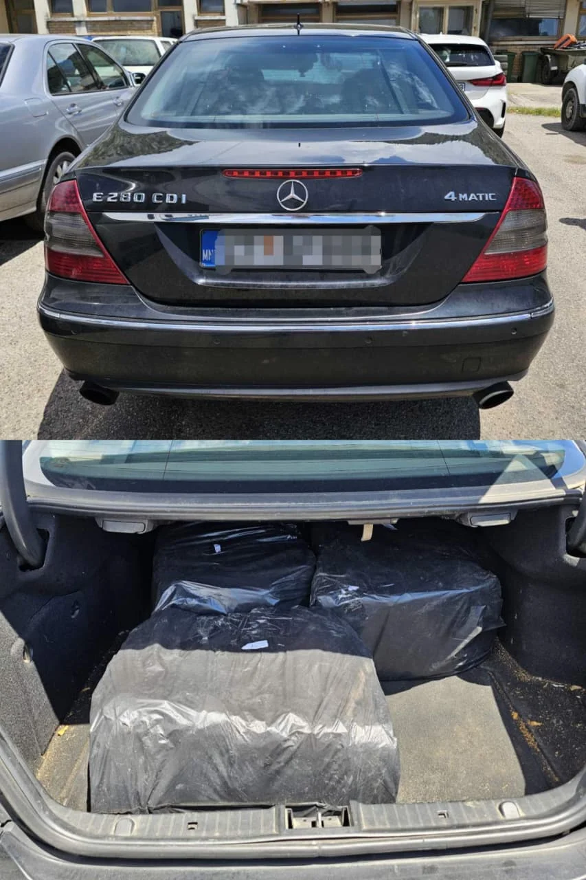 Uhapšen muškarac: U Mercedesu švercovao 45 kg duvana. U gepeku policija pronašla 90 papirnih pakovanja rezanog duvana po 0,5 kg