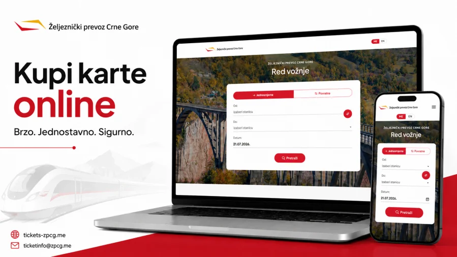 ŽPCG: Uspješan početak online prodaje, za sedam dana prodato 787 karata, prihodovano oko 38.000 eura