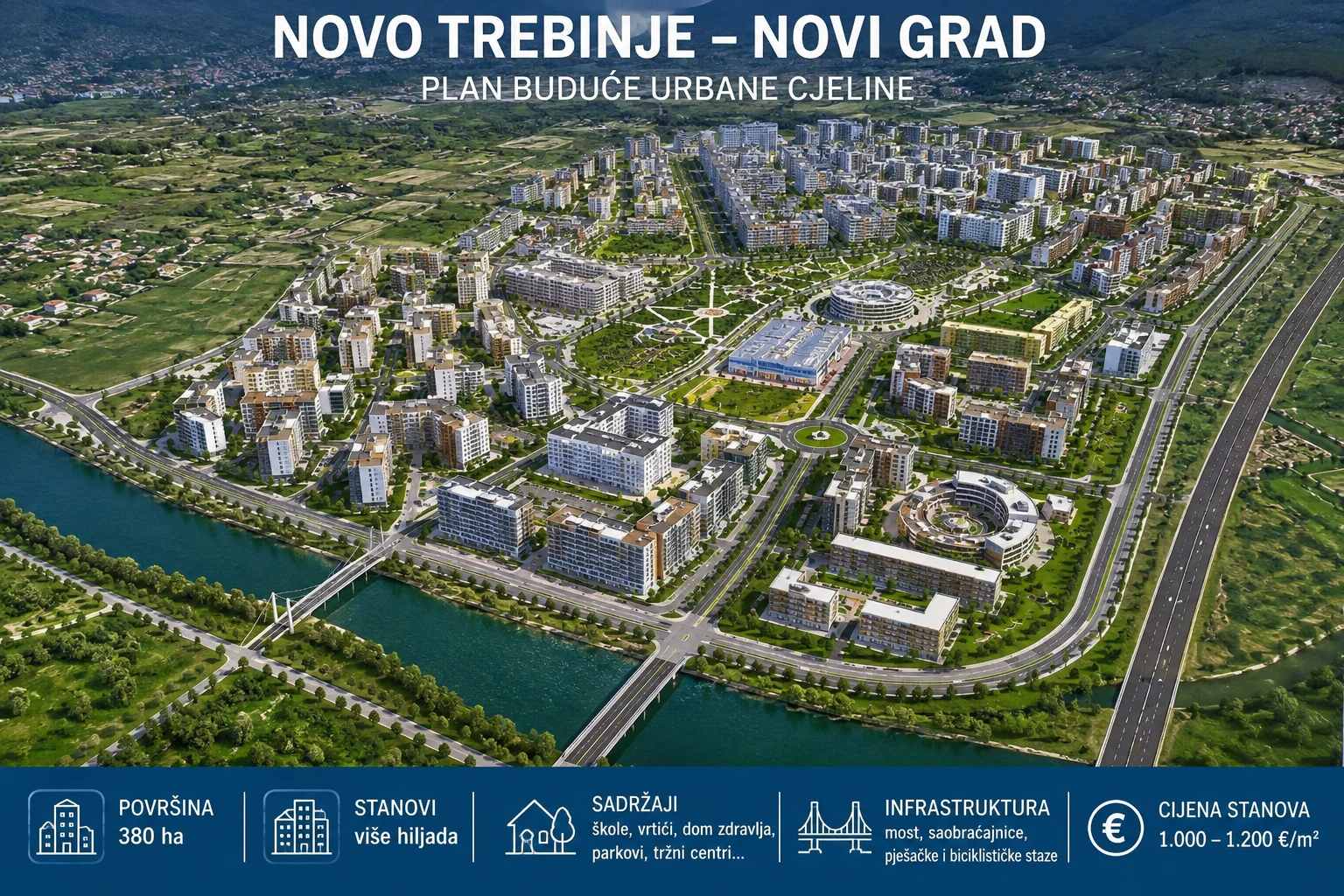 Po uzoru na Velje brdo: Trebinje gradi novi grad, kvadrat stana od 1.000 eura