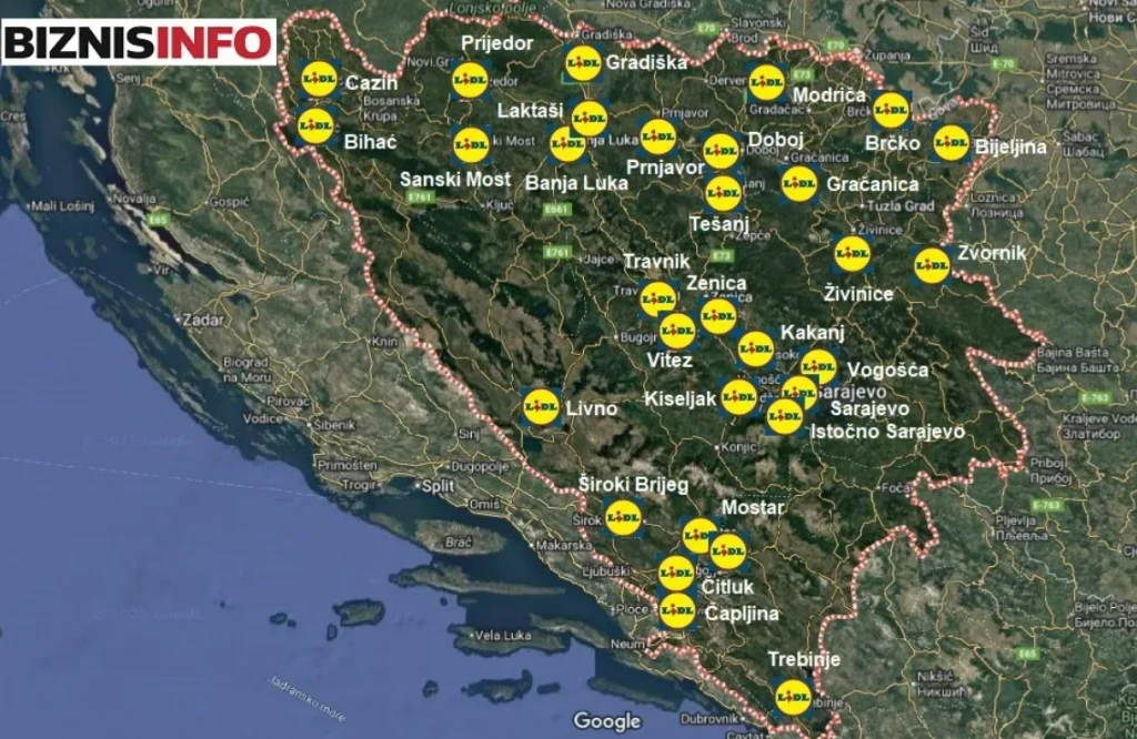 Nova mapa Lidla: Njemački lanac stiže u čak 29 gradova BiH, otvaranje naredne godine