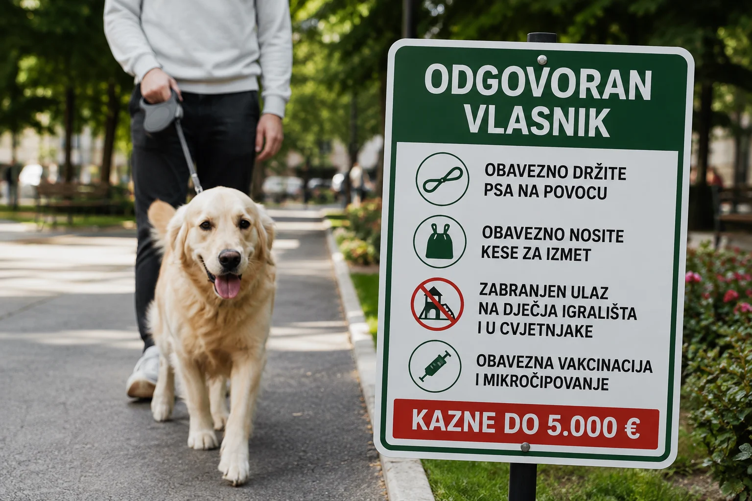Uvode se stroža pravila za vlasnike kućnih ljubimaca: Obavezno korišćenje povoca, kese za izmete, zabrana ulaska pasa na igrališta. Kazne do 5.000 eura