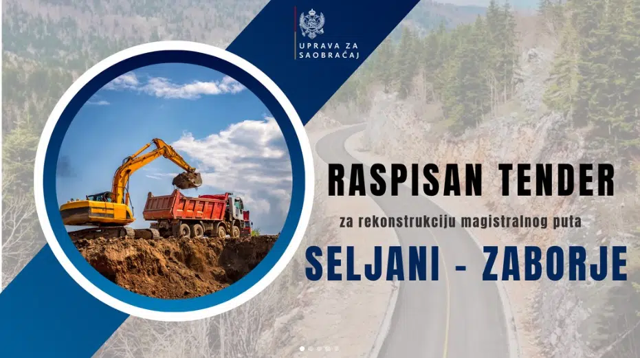 Raspisan tender za rekonstrukciju puta Nikšić – Plužine, dionica Seljani –  Zaborje