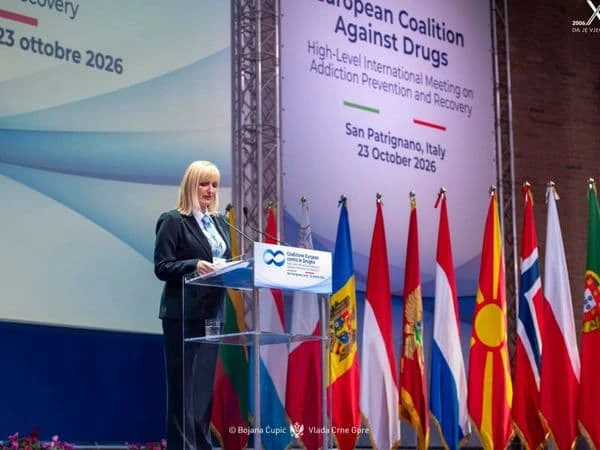 Borovinić Bojović iz Italije: Droga porobljava mlade, oporavak mora biti dužnost cijelog društva