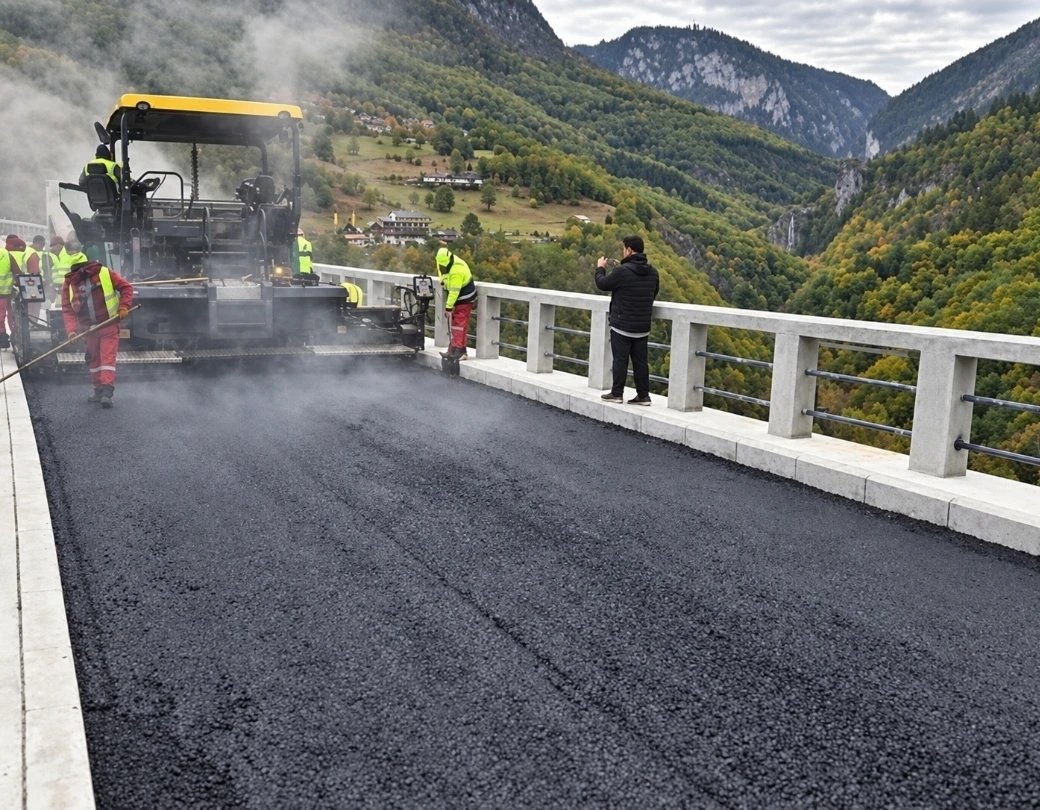 Bemax počeo asfaltiranje mosta na Đurđevića Tari (FOTO)