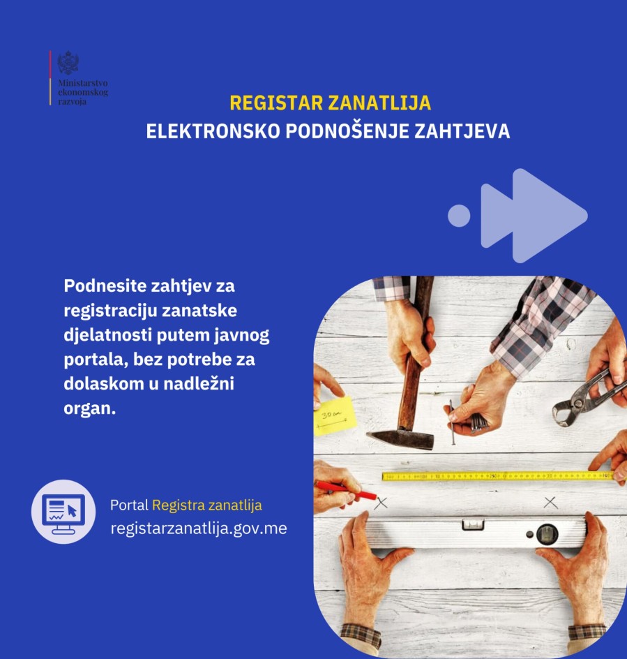Registar Registar zanatlija počinje sa radom 1. marta - Biznis CG